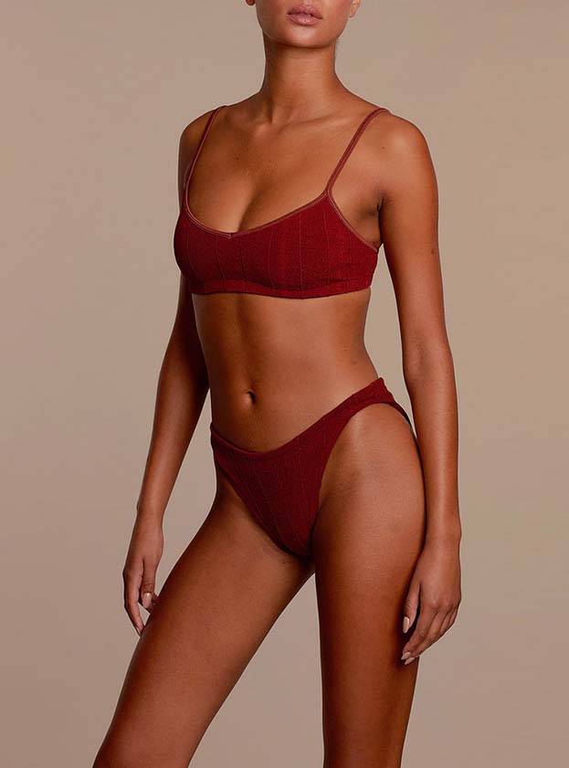 Hunza G Virginia Nile Bikini in Metallic Chestnut