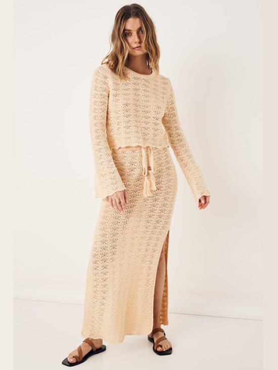 Spell Road to Paradise Knit Skirt - Wheat