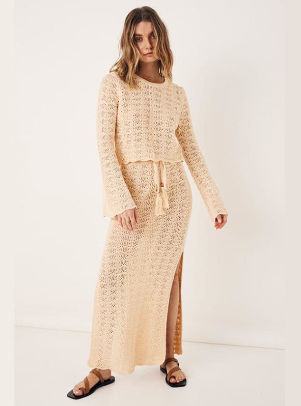 Spell Road to Paradise Knit Skirt - Wheat