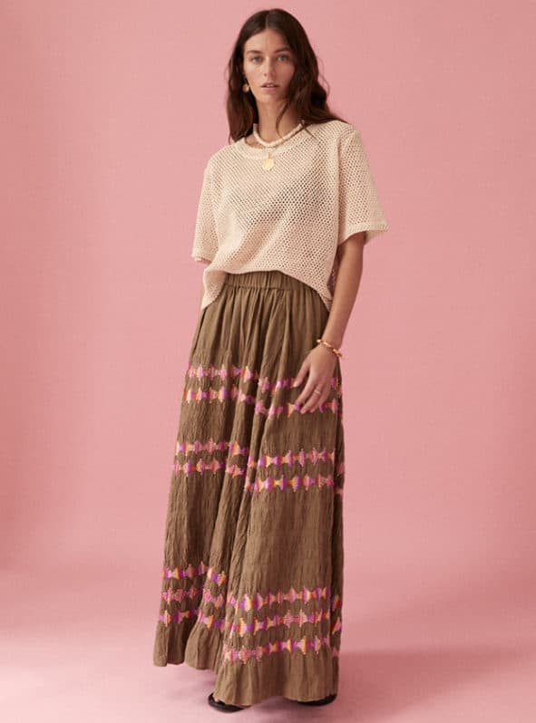 Hera Applique Full Maxi Skirt