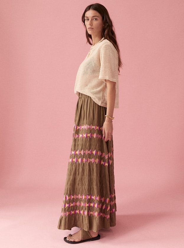 Hera Applique Full Maxi Skirt