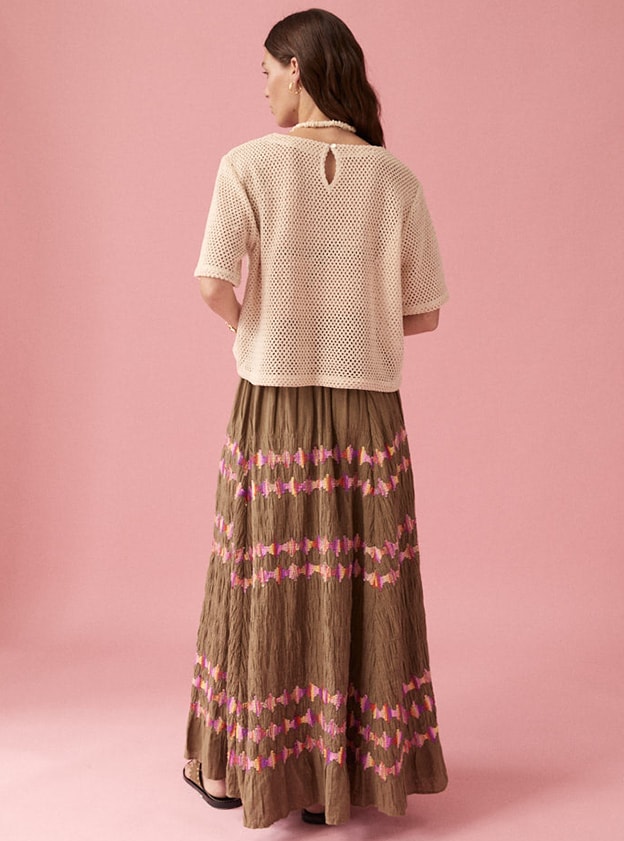 Hera Applique Full Maxi Skirt by Boteh