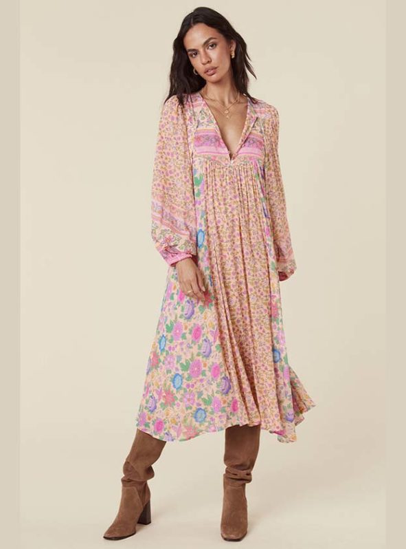 Spell_Mossy Patchwork Boho Dress_Spring Garden 1