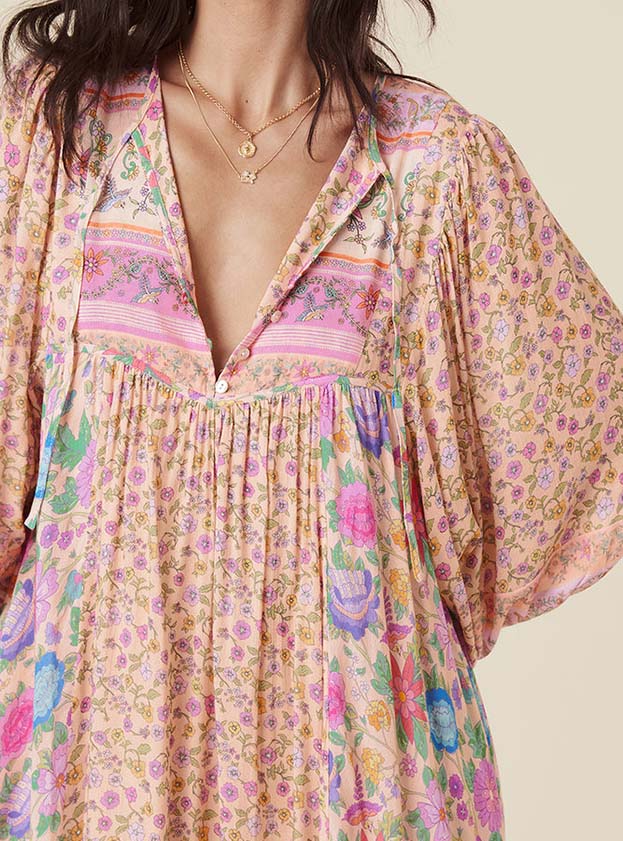 Spell_Mossy Patchwork Boho Dress_Spring Garden