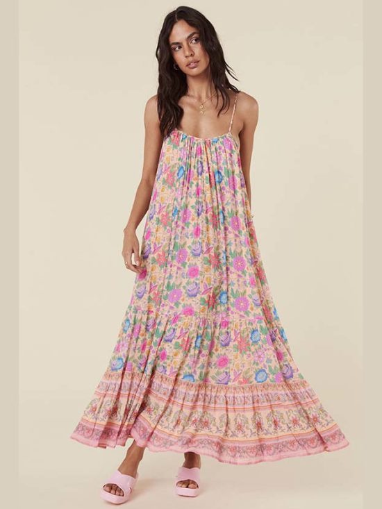 Spell_Mossy Strappy Maxi Dress_Spring Garden